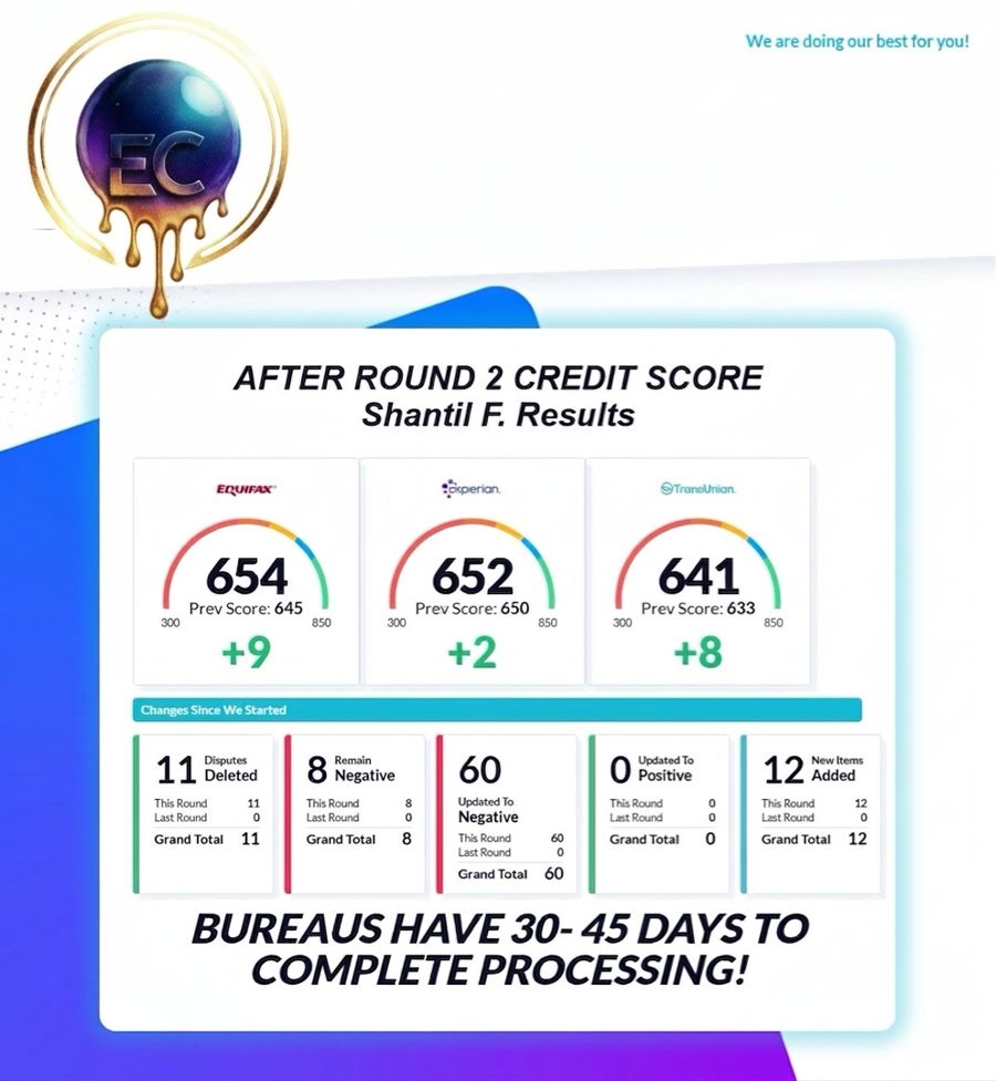 Client credit score report